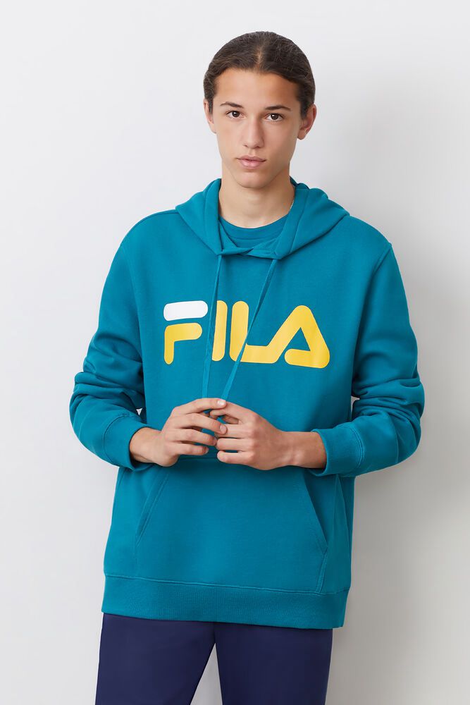 Fila Flori Blue Hoodie Mens - NZ 95306-QYXR